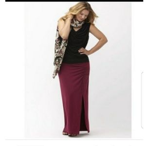 Lane Bryant Ruched Side Maxi Jersey Skirt